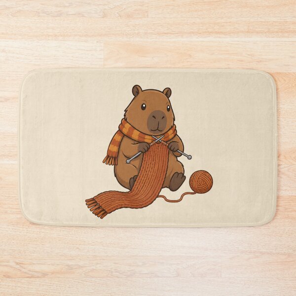 Item preview, Autumn Capybara Knitting Cozy Vibes designed and sold by Ivy-Triggs.