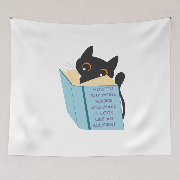 Item preview, How To Buy More Books Kitty designed and sold by Kit Barrie Creations.