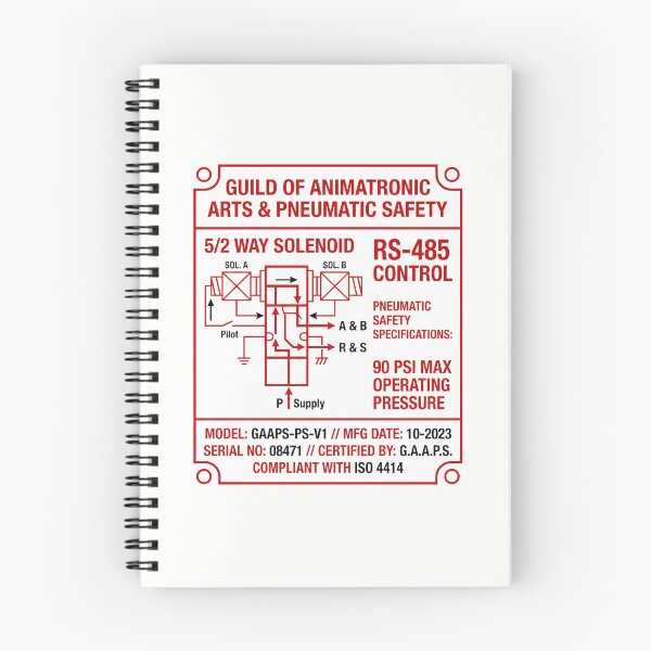 Item preview, Animatronic Solenoid Valve - Technical Diagram Art designed and sold by SplashTastic.