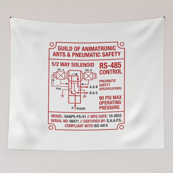 Item preview, Animatronic Solenoid Valve - Technical Diagram Art designed and sold by SplashTastic.