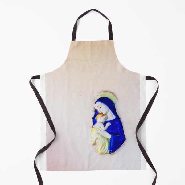 Item preview, Madonna And Child Ceramic Wall Relief In Blue Robe Holding Sleeping Baby On Pale Wall designed and sold by Nmallia.