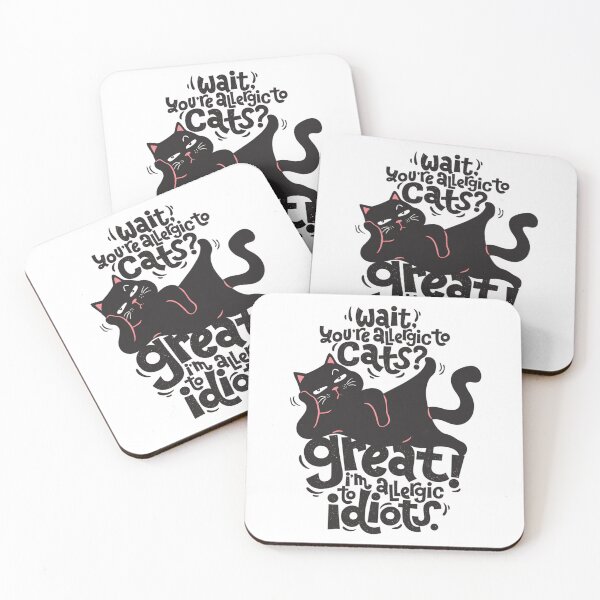 Item preview, Funny Cat Allergic To Idiots Sarcastic Quotes designed and sold by Vicky021.