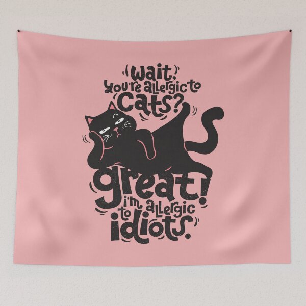 Item preview, Funny Cat Allergic To Idiots Sarcastic Quotes designed and sold by Vicky021.