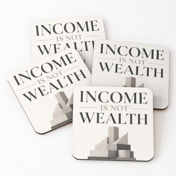 Item preview, INCOME IS NOT WEALTH — Minimalist Editorial Finance Poster designed and sold by Zaramodo.