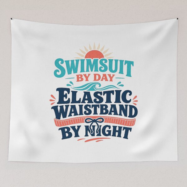 Item preview, Swimsuit By Day Elastic Waistband By Night Shirt designed and sold by Sezee.