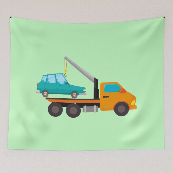 Item preview, Orange Tow Truck Blue Car designed and sold by The Hook Up Towing & Recovery.