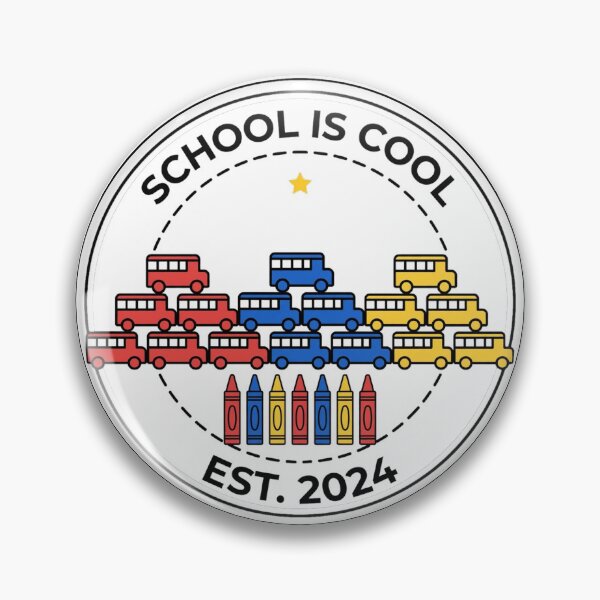 Item preview,  School Is Cool PNG - School Bus Mountain Badge - Crayon Forest Kids Shir designed and sold by ismai6.