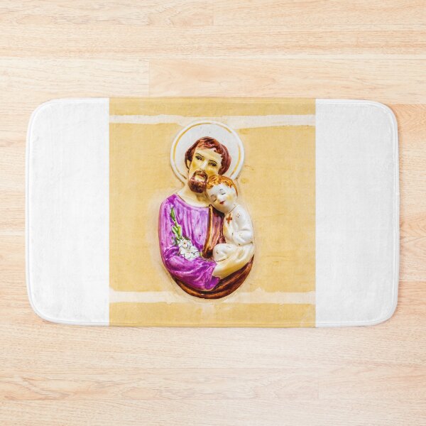 Item preview, Saint Joseph Holding Baby Jesus Ceramic Wall Plaque Religious Icon of Faith and Protection designed and sold by Nmallia.