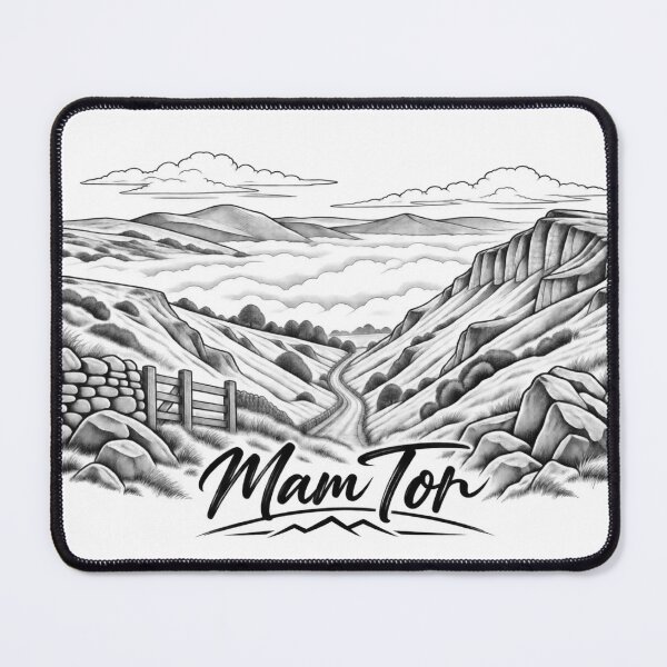 Item preview, Mam Tor Peak District – Iconic Valley View Line Art designed and sold by Tee Visions.