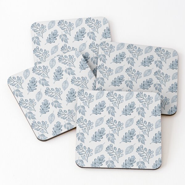 Item preview, Light Silver Blue Leaf Pattern | Minimalist Aesthetic Botanical Art designed and sold by ​Jyoti Digital Artist.