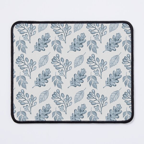 Item preview, Light Silver Blue Leaf Pattern | Minimalist Aesthetic Botanical Art designed and sold by ​Jyoti Digital Artist.