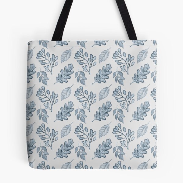 Item preview, Light Silver Blue Leaf Pattern | Minimalist Aesthetic Botanical Art designed and sold by ​Jyoti Digital Artist.