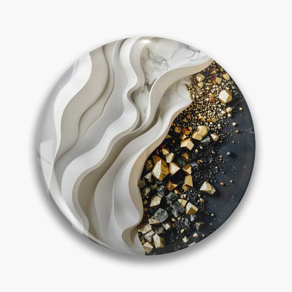 Item preview, Alabaster and Slate Geometric Spiral with Pyrite Accents designed and sold by Vicky Brago-Mitchell®.