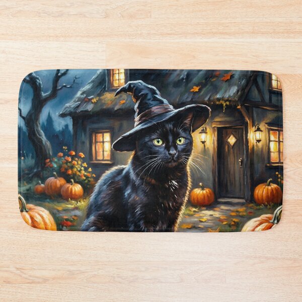 Item preview, Black Cat Witch Cottage | Enchanted Halloween Forest designed and sold by cr6zym1nd.