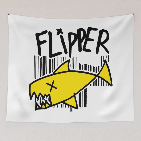 Aperçu de l'œuvre Punk hardcore Poisson jaune avec typographie créée et vendue par MosiqueUnique.