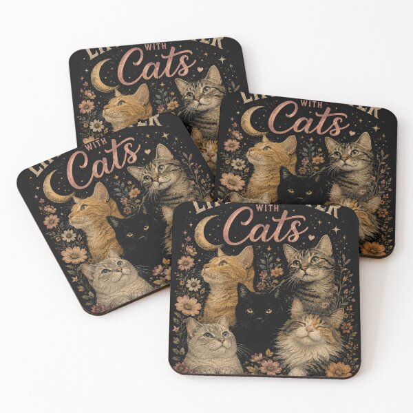 Item preview, Life Is Better With Cats - Vintage Floral Cat Squad designed and sold by GenZFashion000.