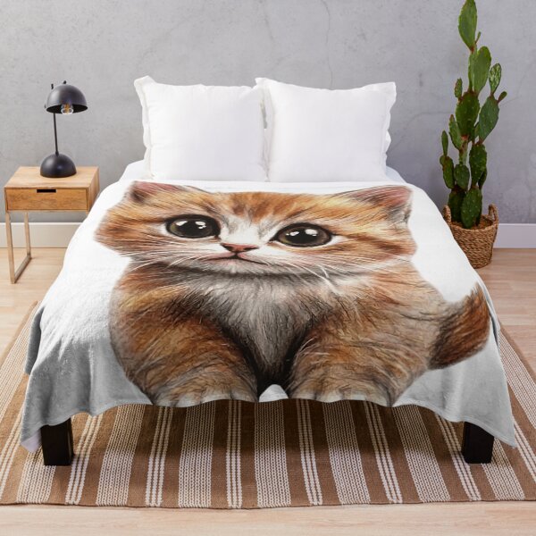 Artikelvorschau, Adorable Fluffy Orange Tabby Kitten Colored Pencil Art entworfen und verkauft von L&L.