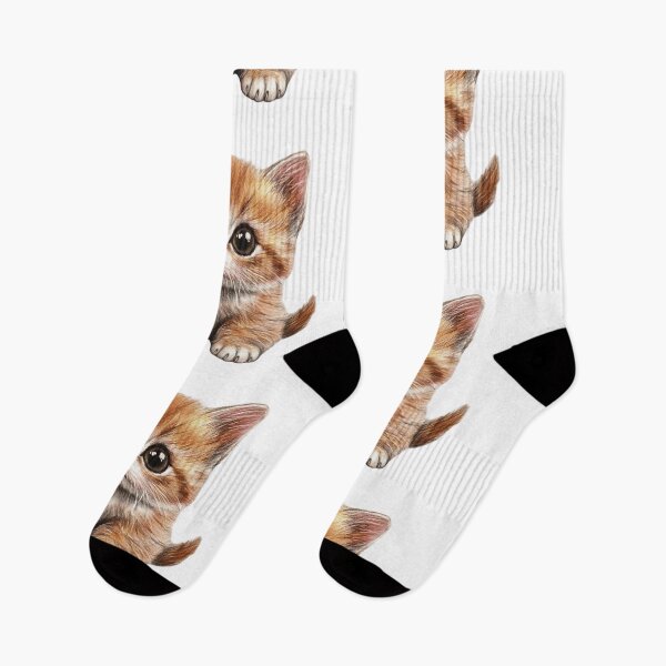 Item preview, Adorable Fluffy Orange Tabby Kitten Colored Pencil Art designed and sold by L&L.