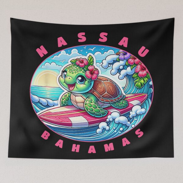 Item preview, Nassau Bahamas Sea Turtle Surfing Tropical Vacation designed and sold by BrockmeyeSB.