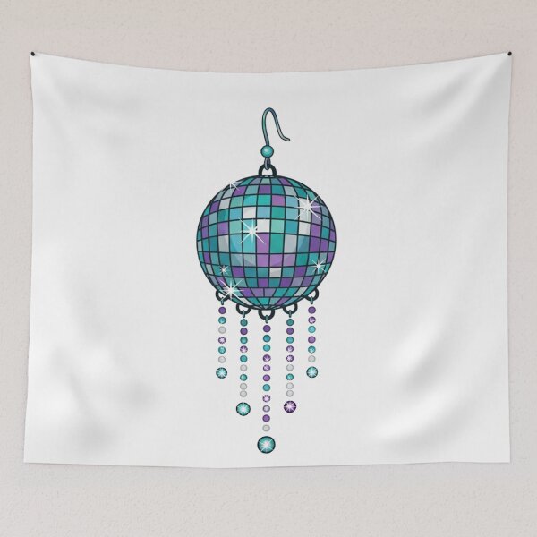 Item preview, Sparkly Teal and Purple Disco Ball Dangle designed and sold by Denim Art Studio.