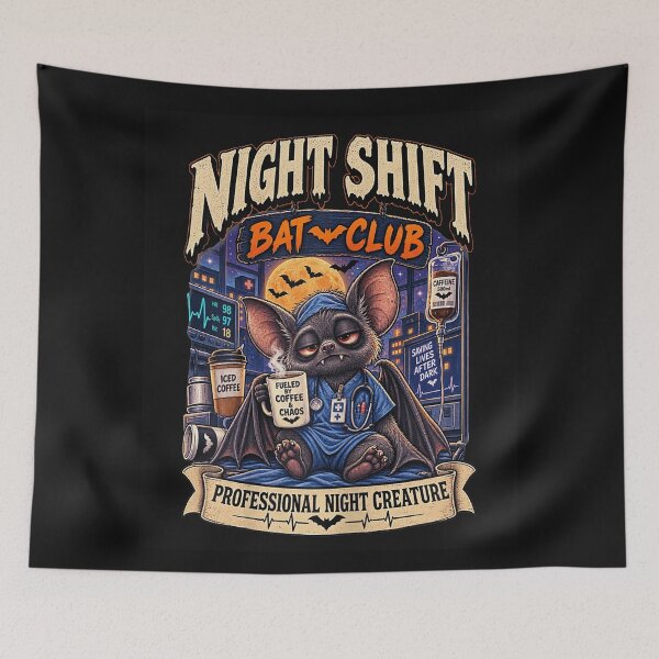 Item preview, Night Shift Bat Club Professional Night Creature Nurse Doctor Healthcare Coffee designed and sold by BrockmeyeSB.