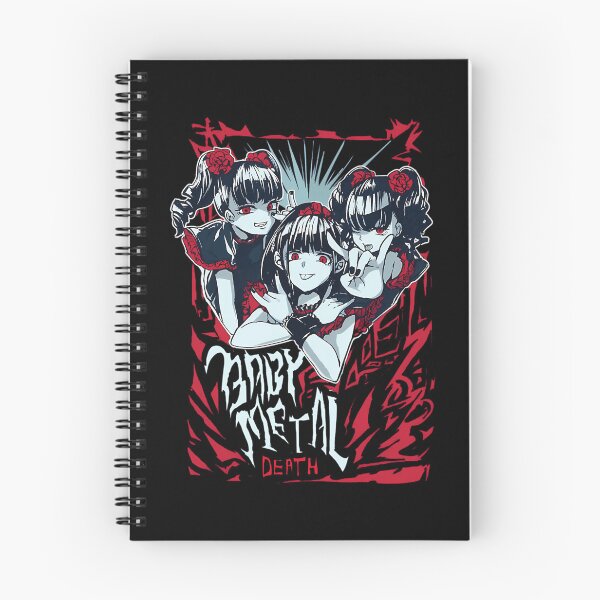 Item preview, Three Anime-Style Idols Making Metal Hand Signs Over Red Grunge designed and sold by DemanDFashionFactroy.