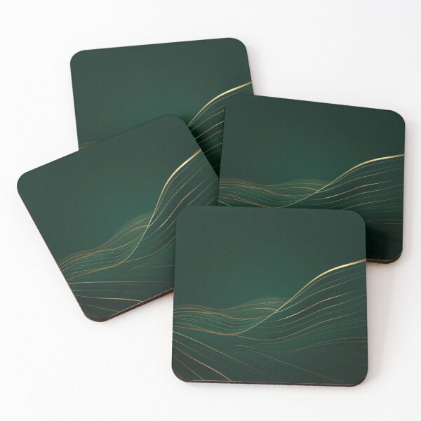 Item preview, Abstract Compound Growth Gold Lines Emerald Green designed and sold by Zaramodo.