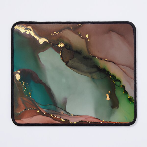 Item preview, Teal and Burgundy Alcohol Ink Gold Veins Abstract Marble Wall Art designed and sold by LuxocaDesigns24.