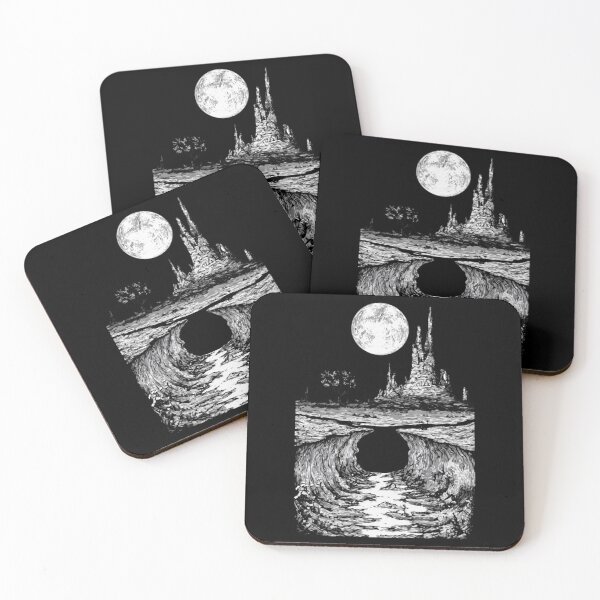 Item preview, Desert Void Surreal Dark Fantasy Castle Mountain Graphic designed and sold by Blackthorn-ink.