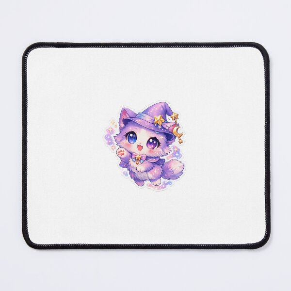 Item preview, Magical Cat Anime Sticker Chibi Kawaii Familiar for Fantasy & Otaku Fans designed and sold by CutePrintCorner.