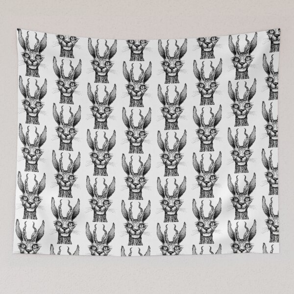 Item preview, Hollow Hare Spooky Gothic Horned Jackalope Graphic designed and sold by Blackthorn-ink.