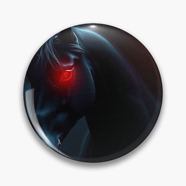 Item preview, Mysterious Black Horse with Glowing Red Eye – Dark Fantasy Equine Portrait   designed and sold by MFMart.
