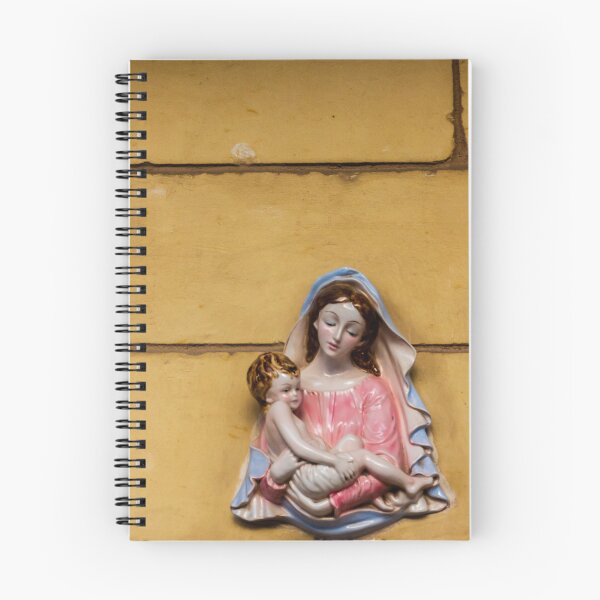 Item preview, Porcelain Madonna And Child Statue Mounted On Yellow Wall Religious Catholic Icon designed and sold by Nmallia.