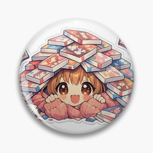 Item preview, Manga Reader Chibi Sticker Anime Bookworm Meme for Otaku & Book Lovers designed and sold by CutePrintCorner.