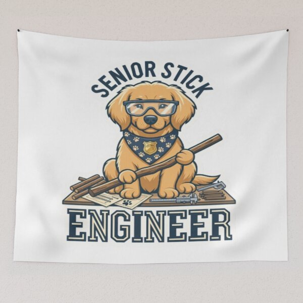 Item preview, Senior Stick Engineer – Funny Golden Retriever Dog Lover Design designed and sold by ClaussShop.