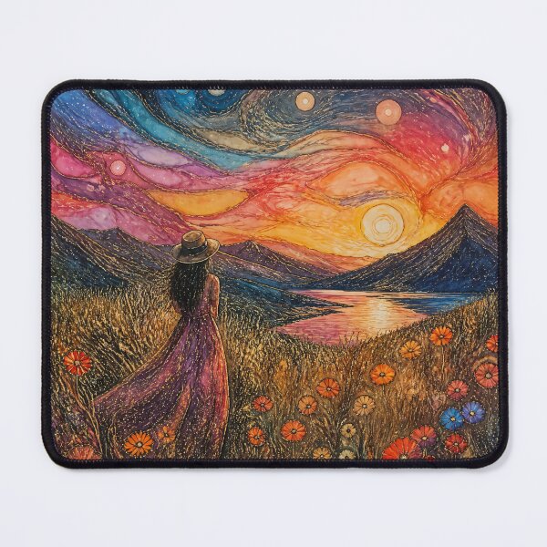 Item preview, Pintura artística de una dama de pie en un campo designed and sold by Chi261.