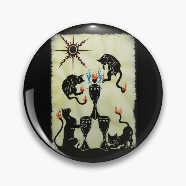 Item preview, The Three Of Cups - With Cats - Fire & Shadow Tarot Series designed and sold by Hellsveiah.