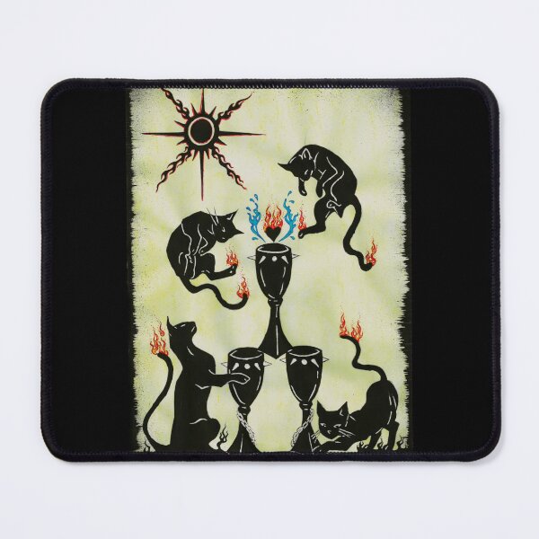 Item preview, The Three Of Cups - With Cats - Fire & Shadow Tarot Series designed and sold by Hellsveiah.