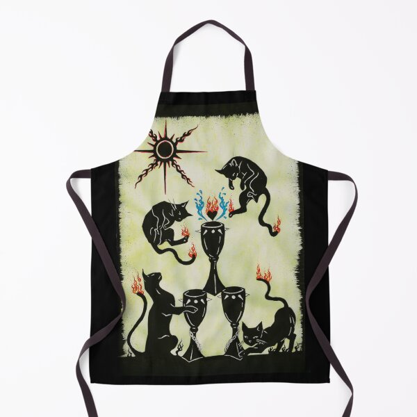 Item preview, The Three Of Cups - With Cats - Fire & Shadow Tarot Series designed and sold by Hellsveiah.