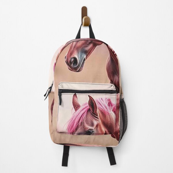 Item preview, Elegant Chestnut Horse with Vibrant Pink Mane – Fantasy Galloping Portrait designed and sold by MFMart.