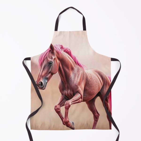 Item preview, Elegant Chestnut Horse with Vibrant Pink Mane – Fantasy Galloping Portrait designed and sold by MFMart.