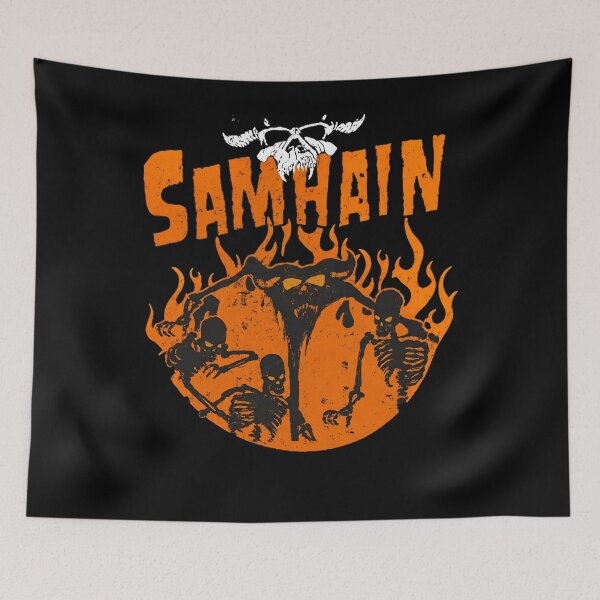 Item preview, Samhainn Skull Skeletons Demon Fire Halloween  designed and sold by HollyBellArtSte.