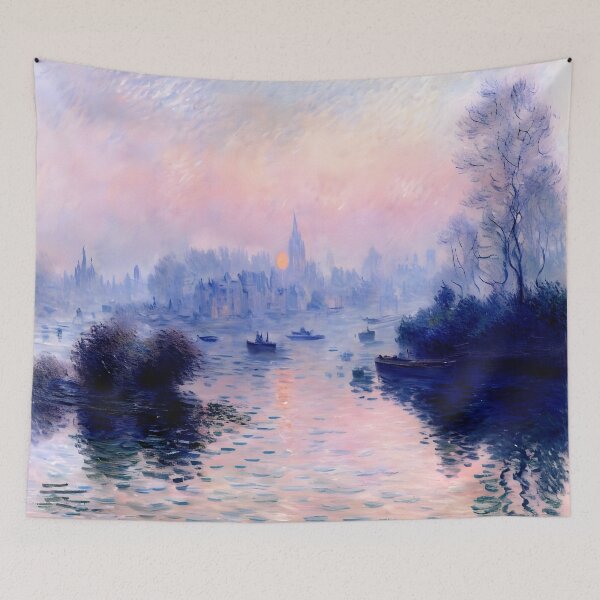 Item preview, Sunset on the Seine at Lavacourt, Winter Effect designed and sold by artdesignsnow.