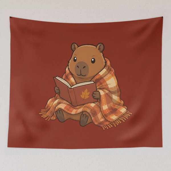 Item preview, Autumn Capybara Reading a Book designed and sold by Ivy-Triggs.