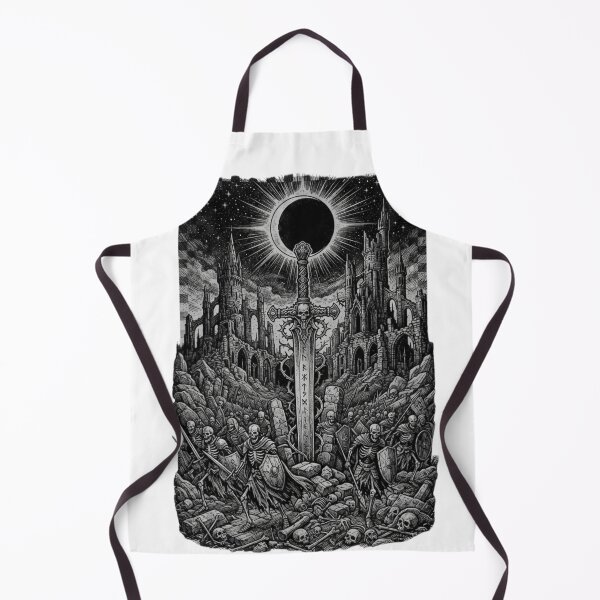Item preview, Dark Fantasy Manga Ink Etchings Gothic Sword Skeletal Knight T-Shirt designed and sold by KreatoLab.