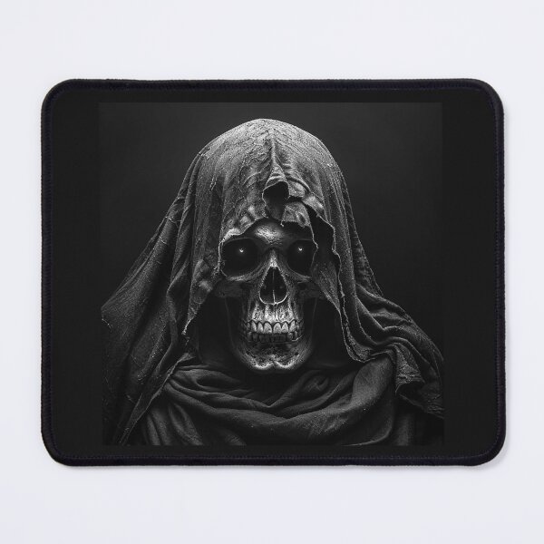 Item preview, Hooded Skull Grim Reaper Black and White Gothic Horror Art Design designed and sold by inkoutninja.