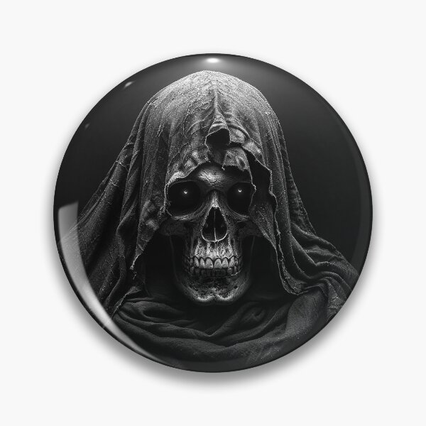 Item preview, Hooded Skull Grim Reaper Black and White Gothic Horror Art Design designed and sold by inkoutninja.