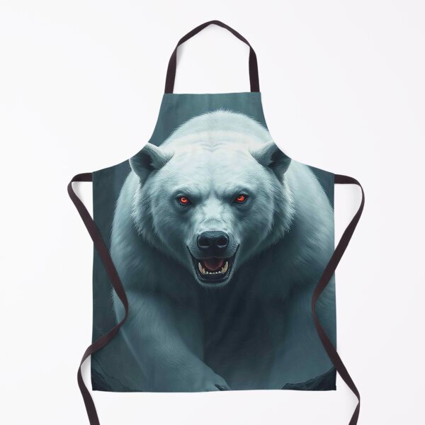 Item preview, Fierce White Polar Bear with Glowing Red Eyes – Dark Fantasy Wildlife Portrait designed and sold by MFMart.
