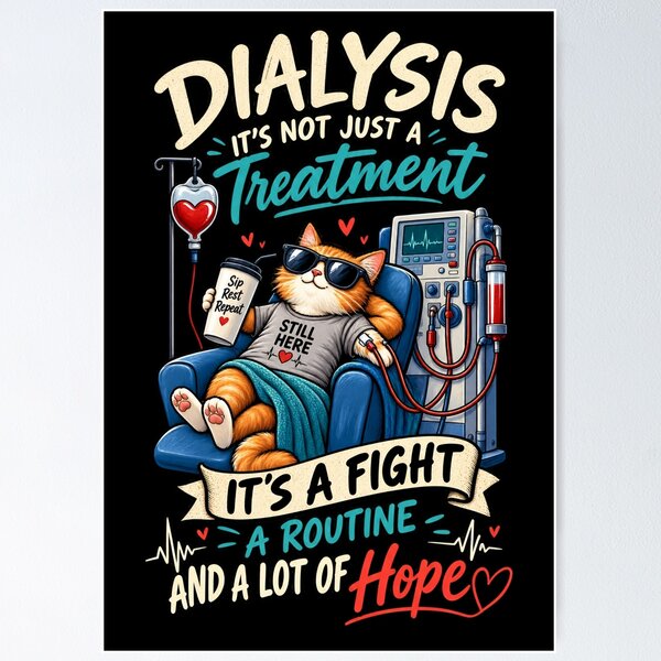 Item preview, Dialysis Treatment Cat – A Fight, A Routine, A Lot of Hope designed and sold by SidTastic .