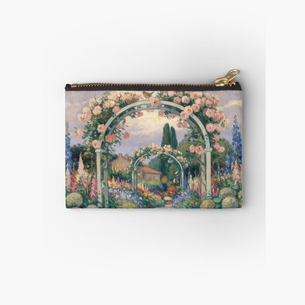Item preview, Rose Garden After Rain – Monet Inspired Impressionist French Cottage Garden Wall Art designed and sold by Tamas Das.